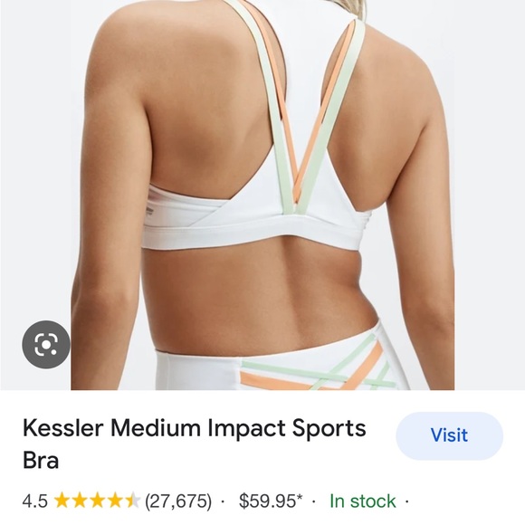 White fabletics sports bra with multicolor straps - Picture 2 of 11